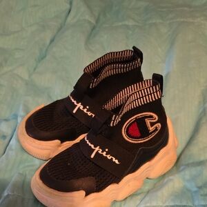 Champion Kids Black and White High-Top Sneakers